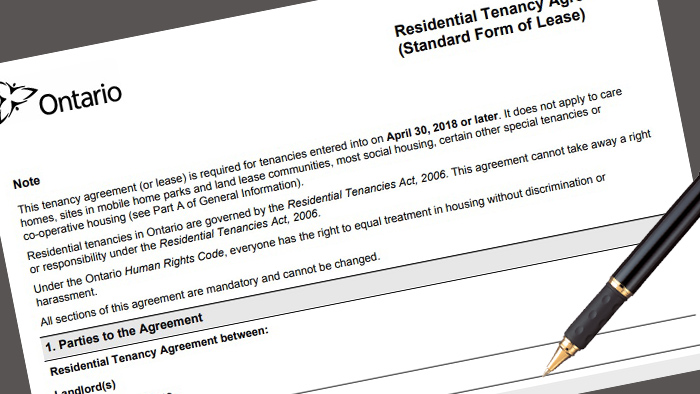 ontario standard lease agreement del condominium rentals